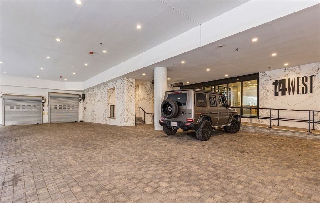 Garage, Interior, Marble Walls, Recessed Lighting