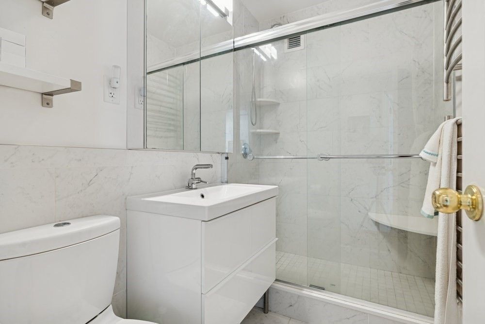 Bathroom, Glass Shower, Interior, Marble Walls