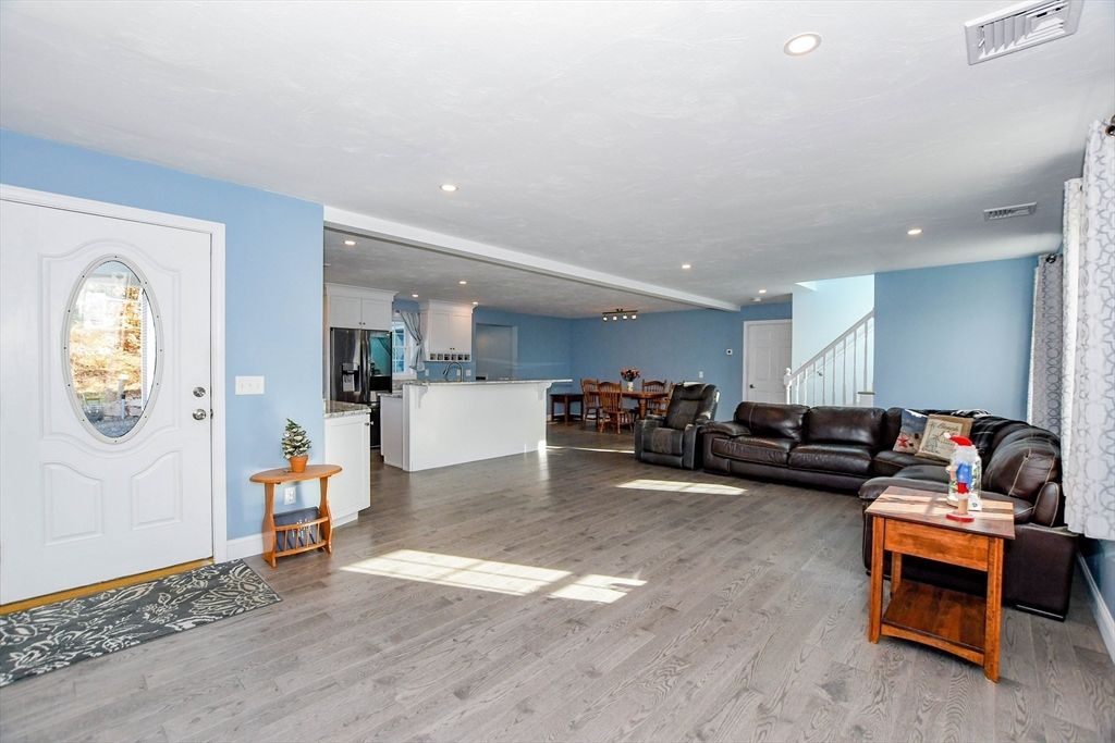 Interior, Kitchen, Living room, Recessed Lighting, Stainless Steel Appliances, Wood Texture Flooring