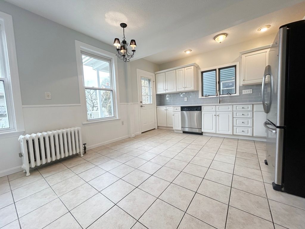 Chandelier, Interior, Kitchen, Stainless Steel Appliances
