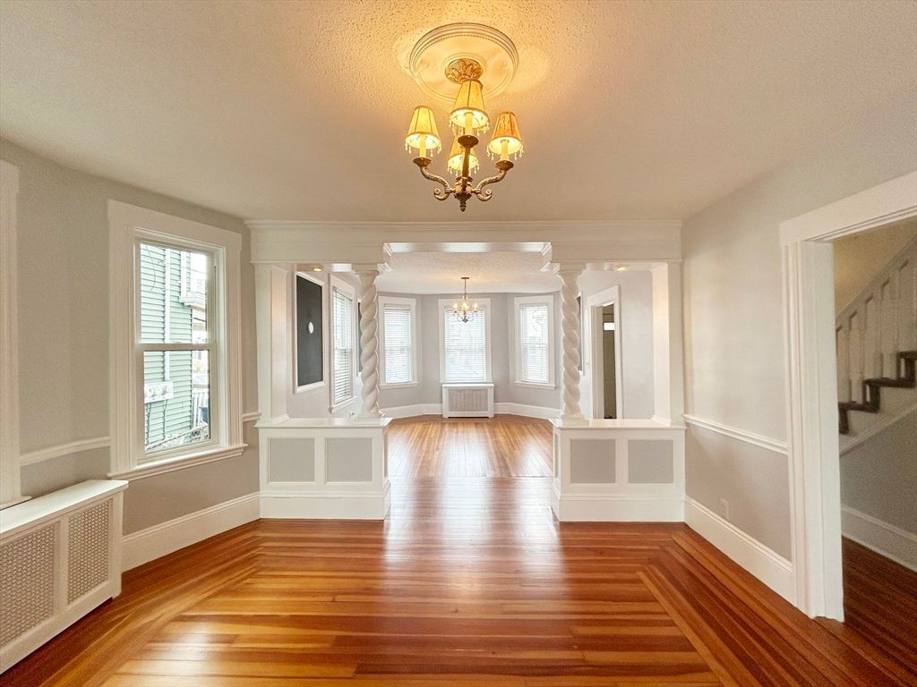 Chandelier, Interior, Wood Texture Flooring