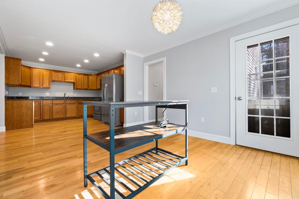 Chandelier, Interior, Kitchen, Recessed Lighting, Wood Texture Flooring
