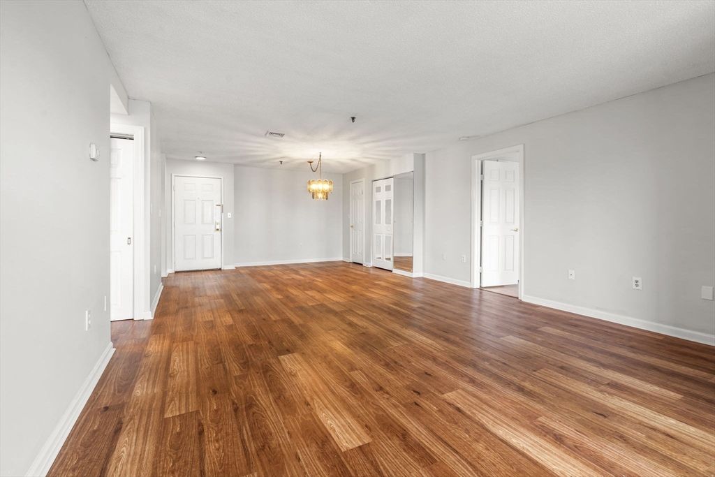 Empty room, Interior, Pendant Lights, Wood Texture Flooring