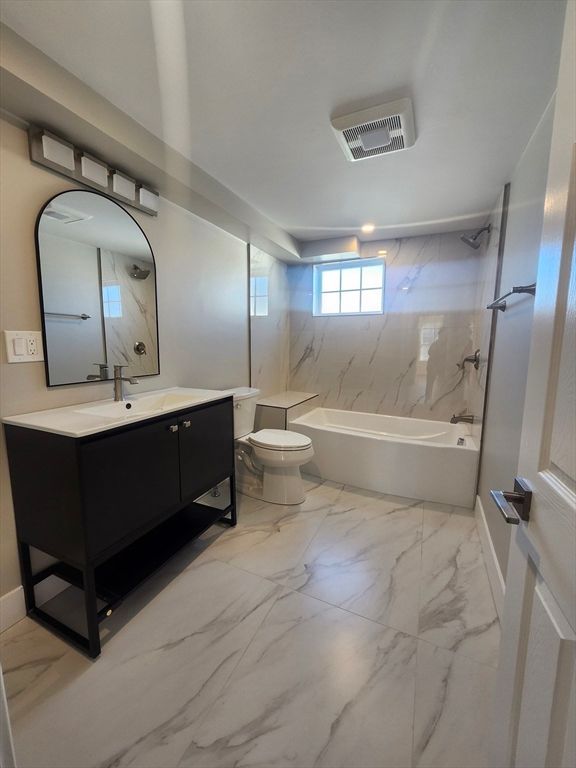 Bathroom, Free Standing Baths, Glass Shower, Interior, Marble, Marble Walls