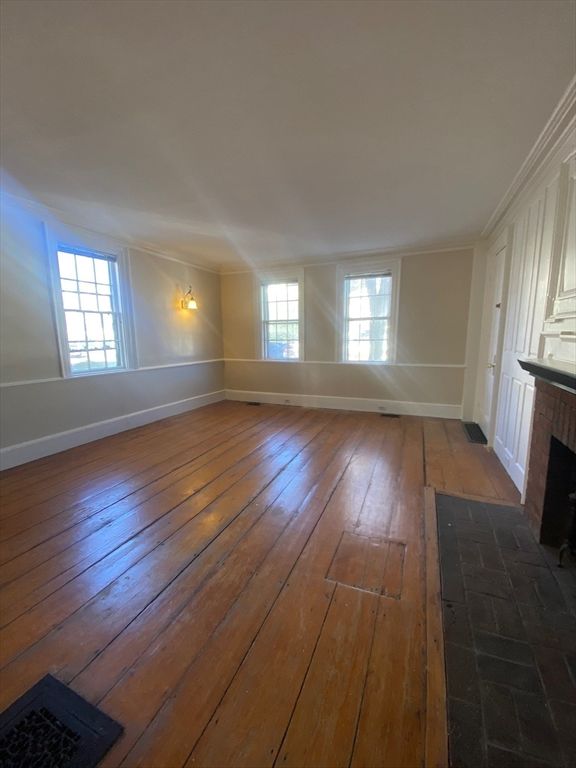 Empty room, Fireplace, Interior, Wood Texture Flooring