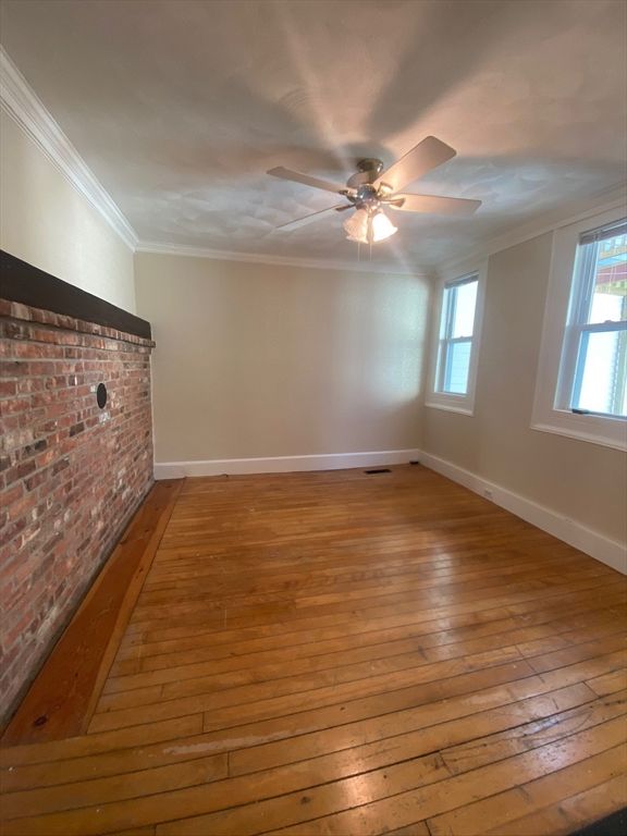 Empty room, Interior, Stone Walls, Wood Texture Flooring