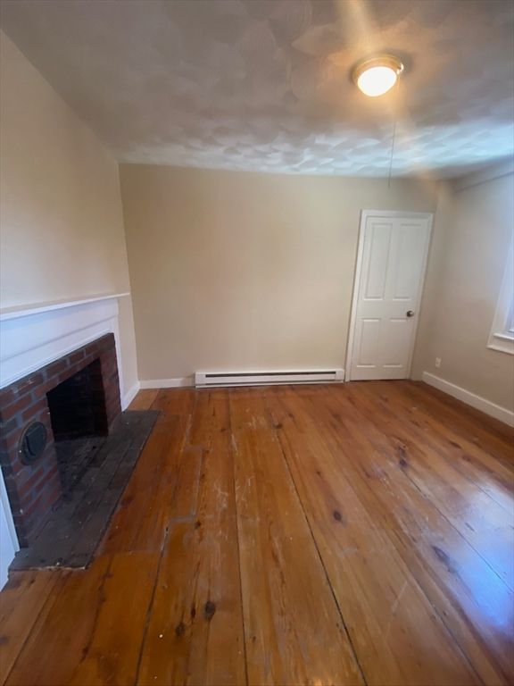 Empty room, Fireplace, Interior, Wood Texture Flooring