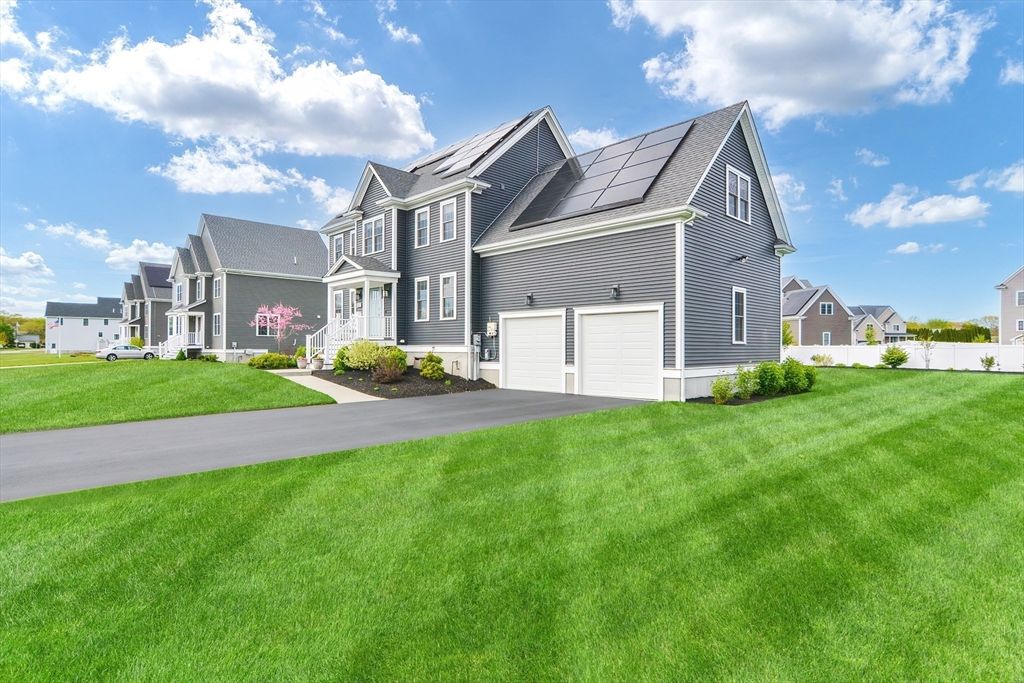 Attached, Backyard, Exterior, Facade, Solar Panels, Farmhouse