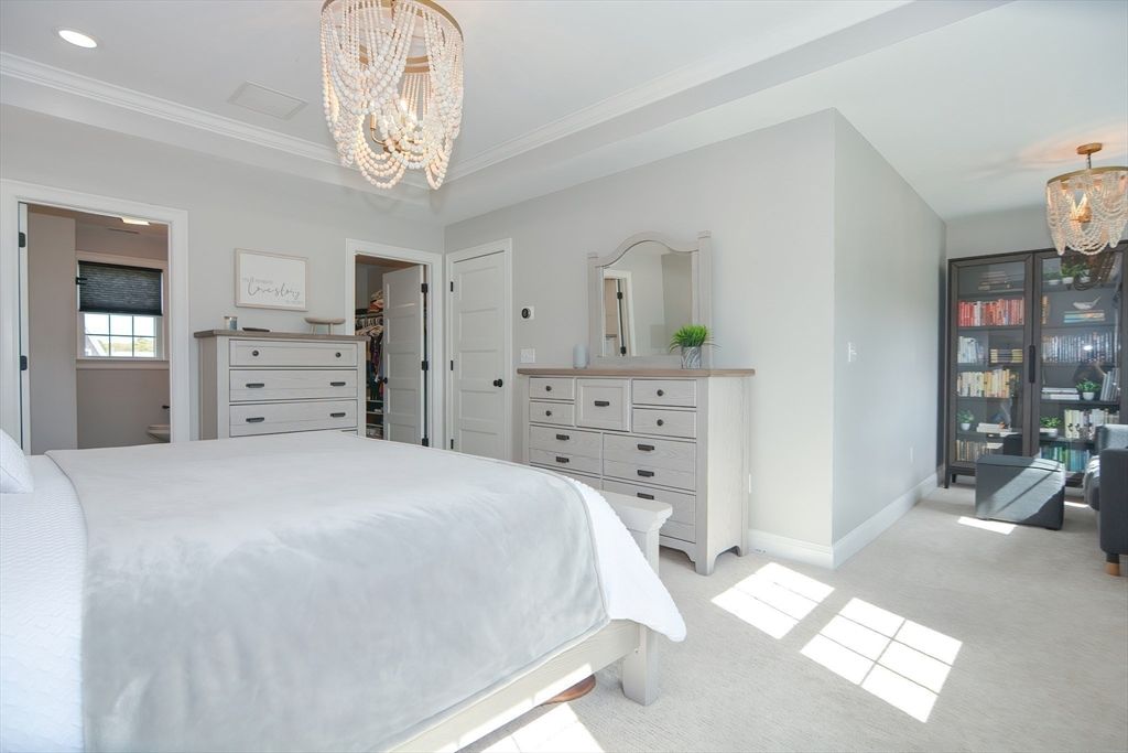 Bedroom, Chandelier, Interior, Recessed Lighting