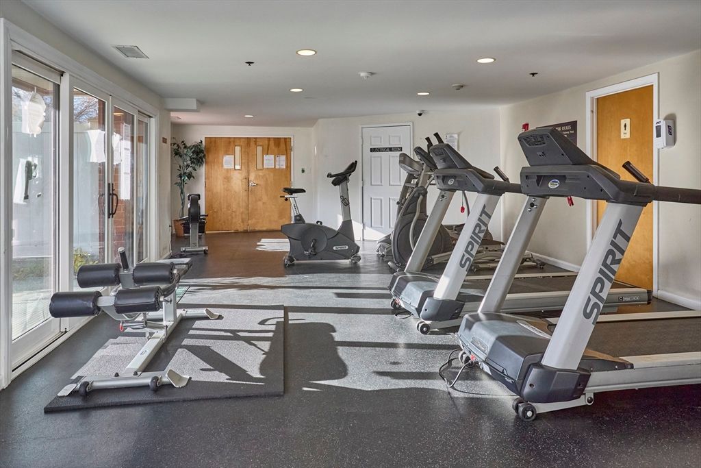 Fitness Equipment, Gym, Interior, Recessed Lighting