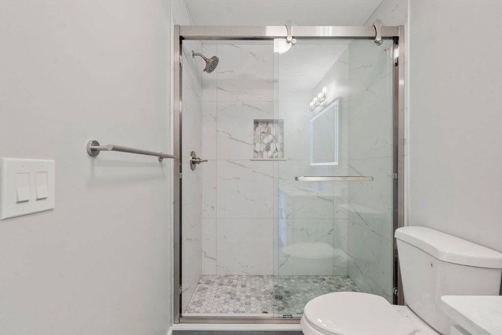 Bathroom, Glass Shower, Interior, Marble Walls