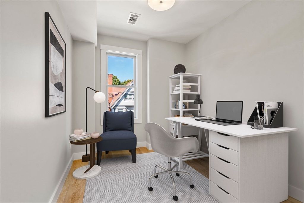 Home Office, Interior, Wood Texture Flooring