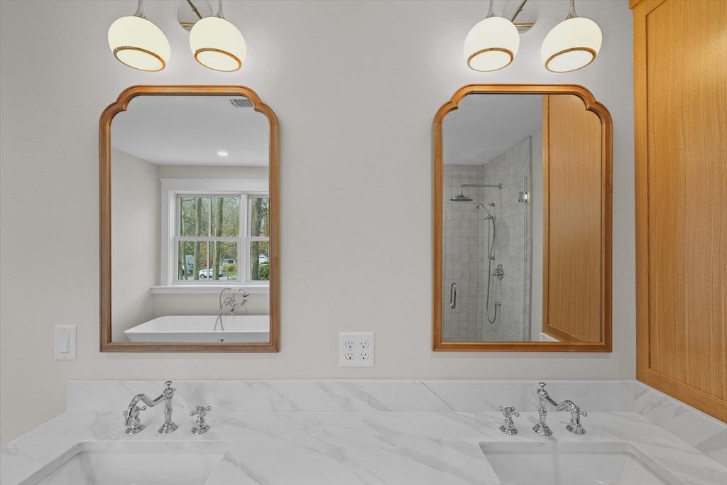 Bathroom, Glass Shower, Interior, Marble