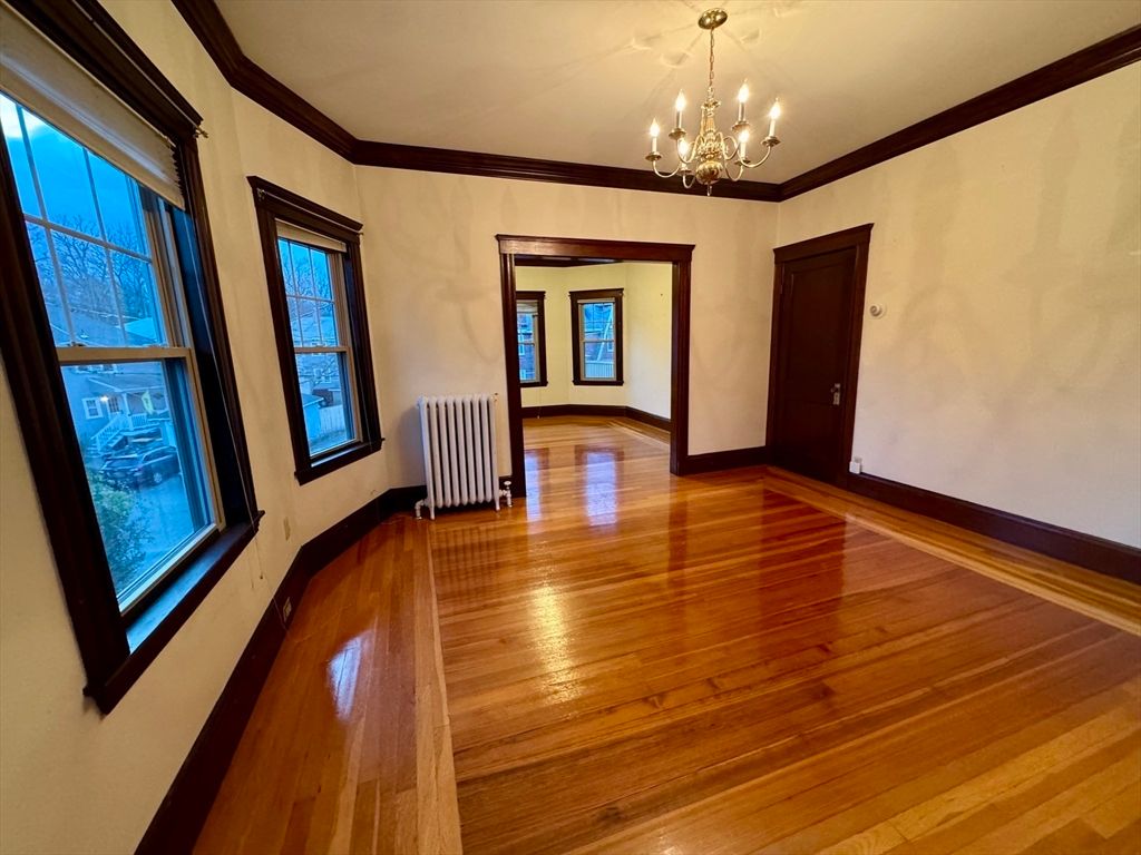 Chandelier, Empty room, Interior, Wood Texture Flooring