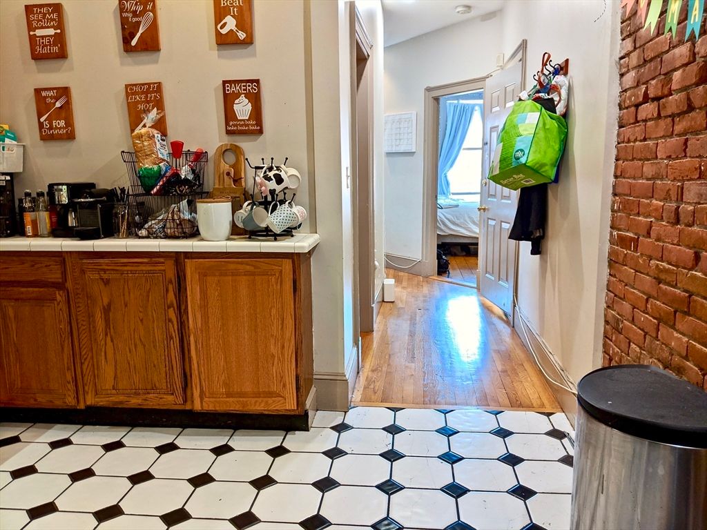 Interior, Stone Walls, Wood Texture Flooring