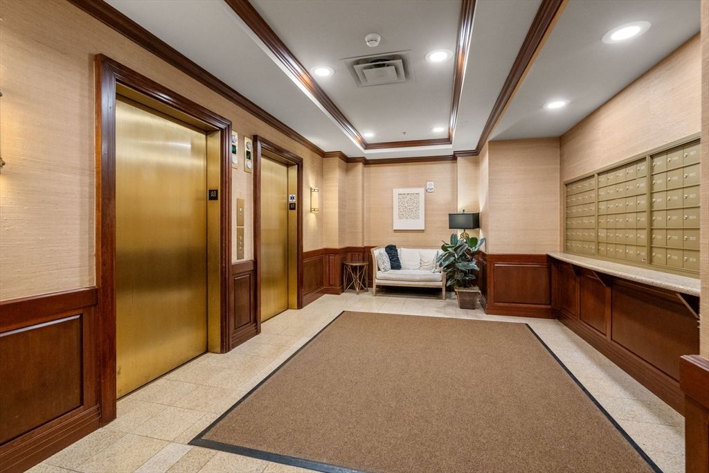 Elevator, Interior, Recessed Lighting, Wooden Walls