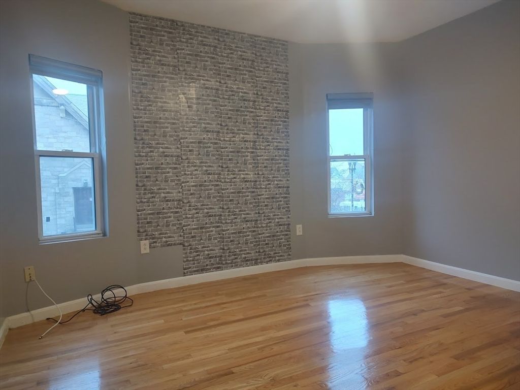 Empty room, Interior, Stone Walls, Wood Texture Flooring