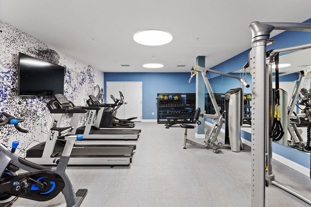 Fitness Equipment, Gym, Interior, Recessed Lighting