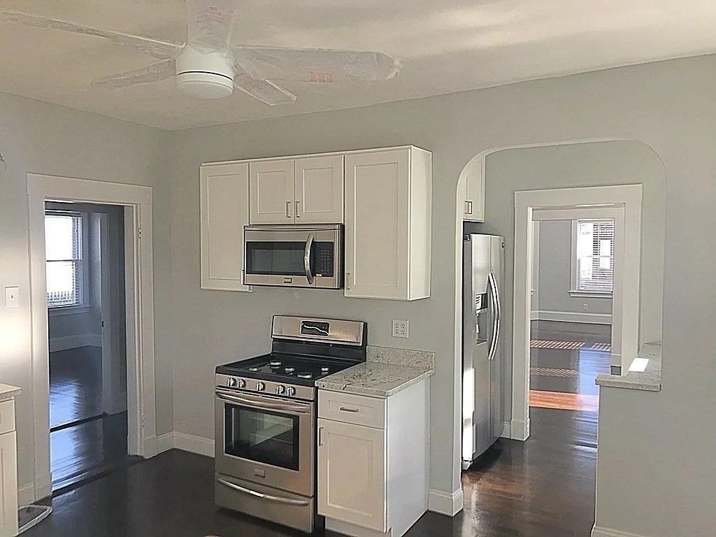 Interior, Kitchen, Stainless Steel Appliances, Wood Texture Flooring