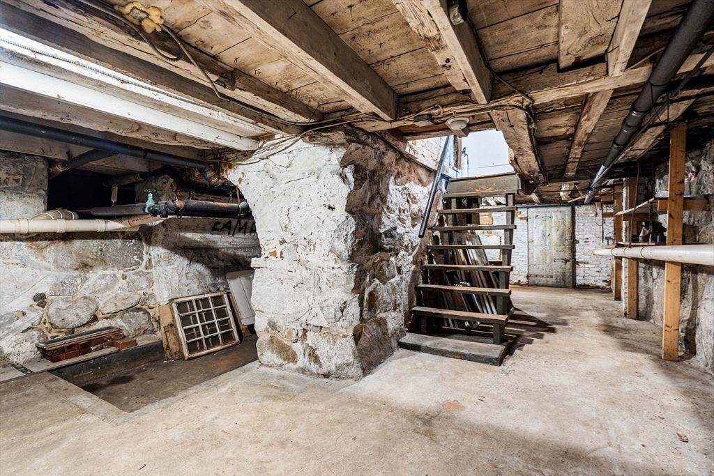 Interior, Stone Walls, Wooden Beams