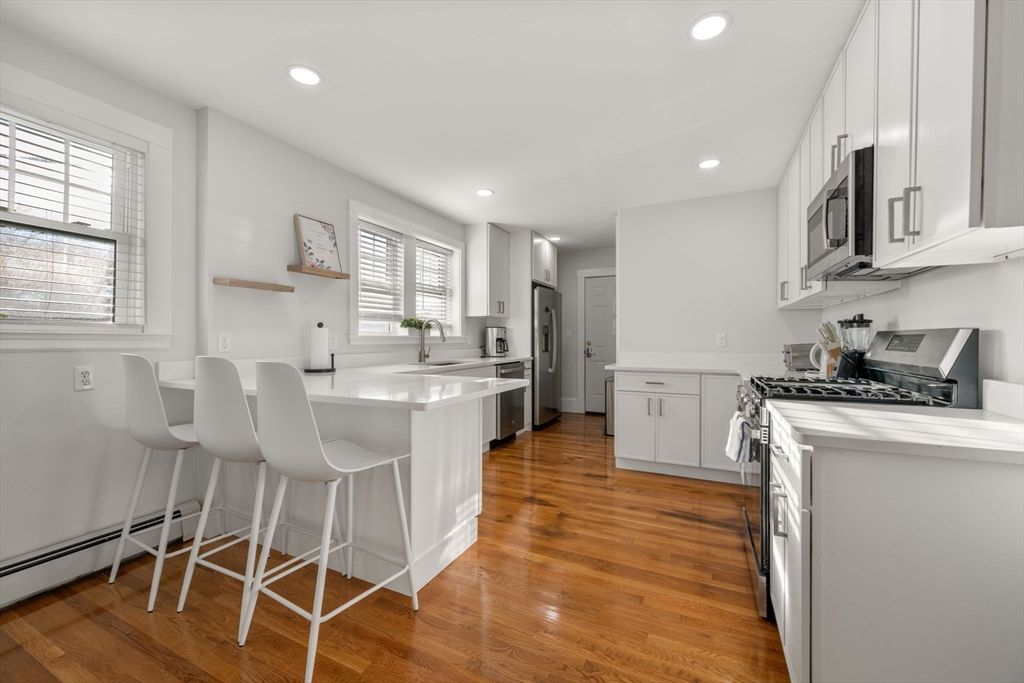 Interior, Kitchen, Recessed Lighting, Wood Texture Flooring