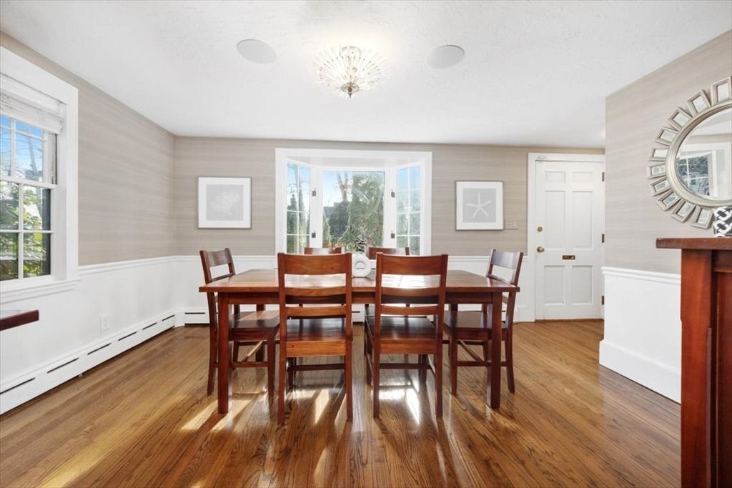 Dining room, Interior, Wood Texture Flooring