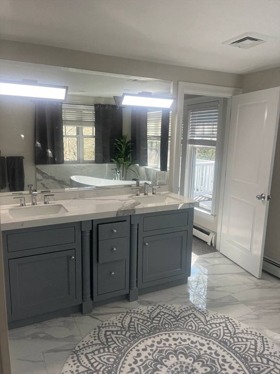 Bathroom, Dual Sink Vanities, Interior, Marble
