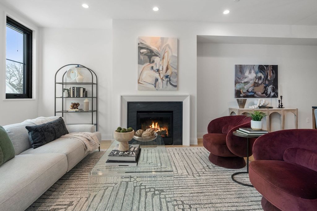 Fireplace, Interior, Living room, Recessed Lighting