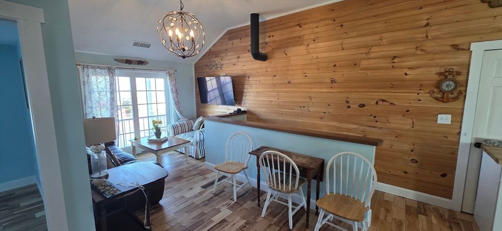 Chandelier, Interior, Pendant Lights, Wood Texture Flooring, Wooden Walls
