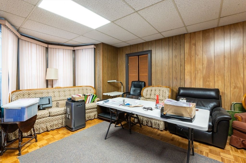 Home Office, Interior, Wood Texture Flooring, Wooden Walls