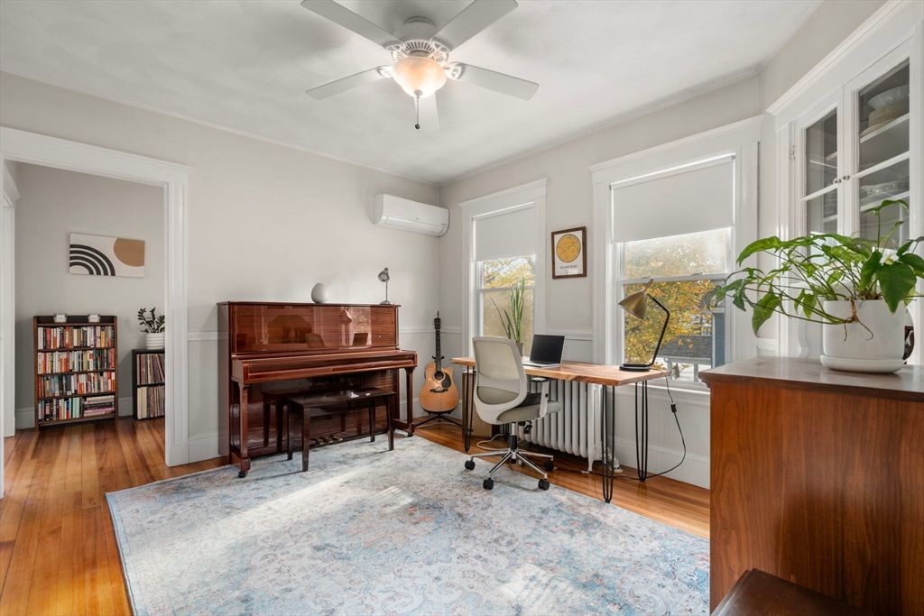 Home Office, Interior, Piano, Wood Texture Flooring