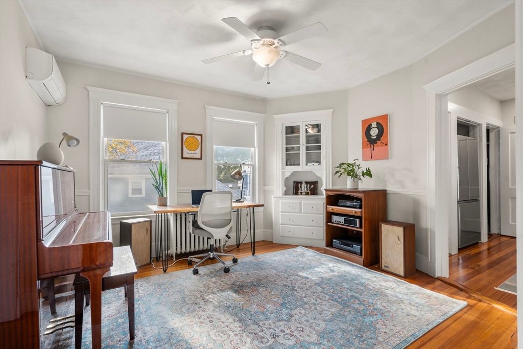 Home Office, Interior, Piano, Wood Texture Flooring