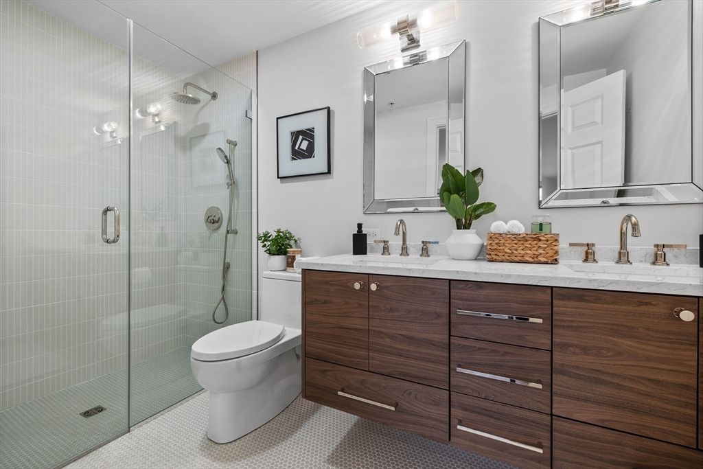 Bathroom, Dual Sink Vanities, Glass Shower, Interior