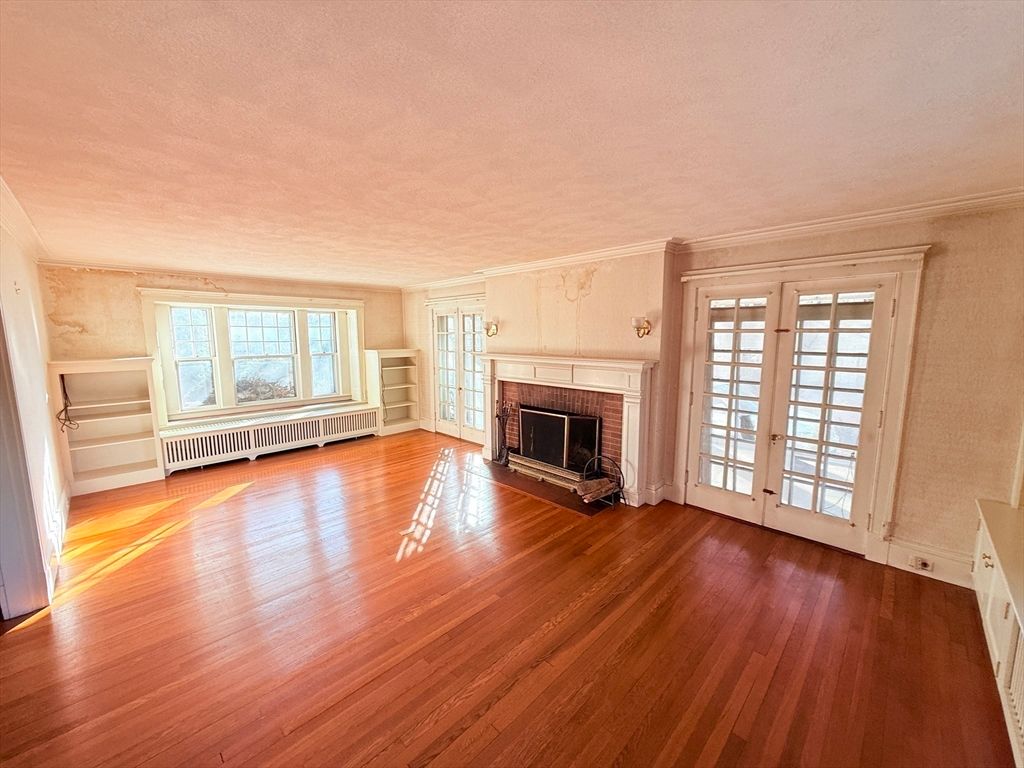 Empty room, Fireplace, Interior, Wood Texture Flooring