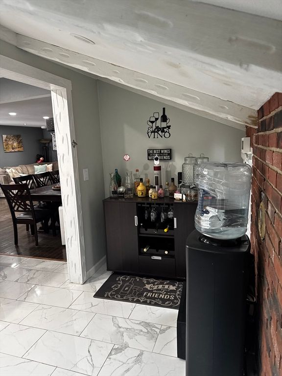 Dining room, Interior, Marble, Recessed Lighting