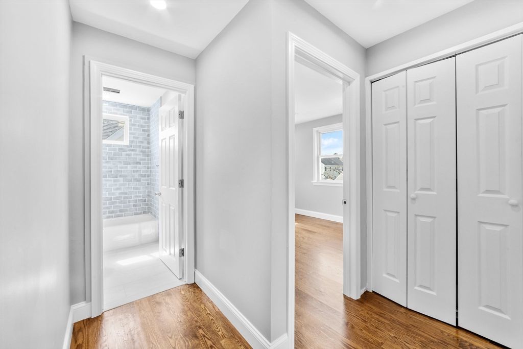 Bathroom, Empty room, Interior, Recessed Lighting, Wood Texture Flooring