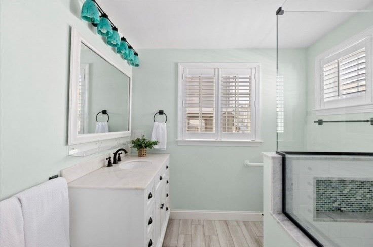 Bathroom, Dual Sink Vanities, Interior, Wood Texture Flooring
