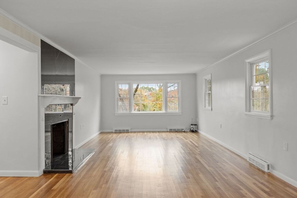 Empty room, Fireplace, Interior, Wood Texture Flooring