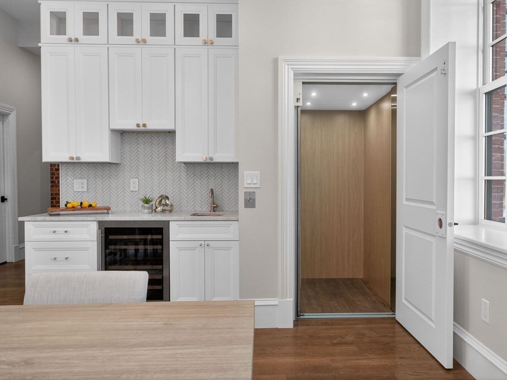 Interior, Kitchen, Recessed Lighting, Wood Texture Flooring