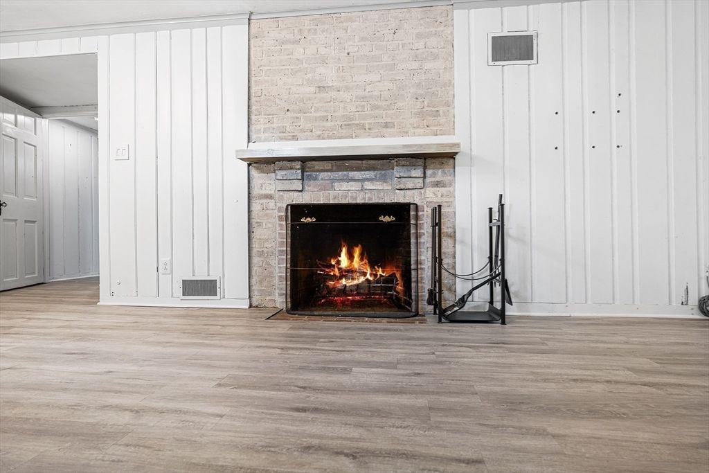 Fireplace, Interior, Stone Walls, Wood Texture Flooring