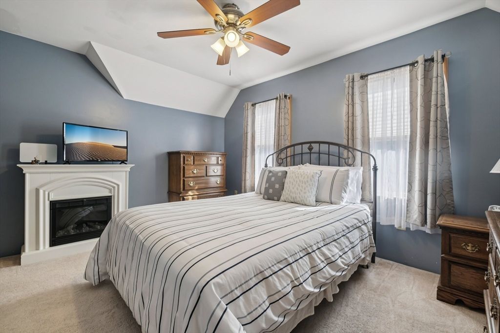 Bedroom, Fireplace, Interior