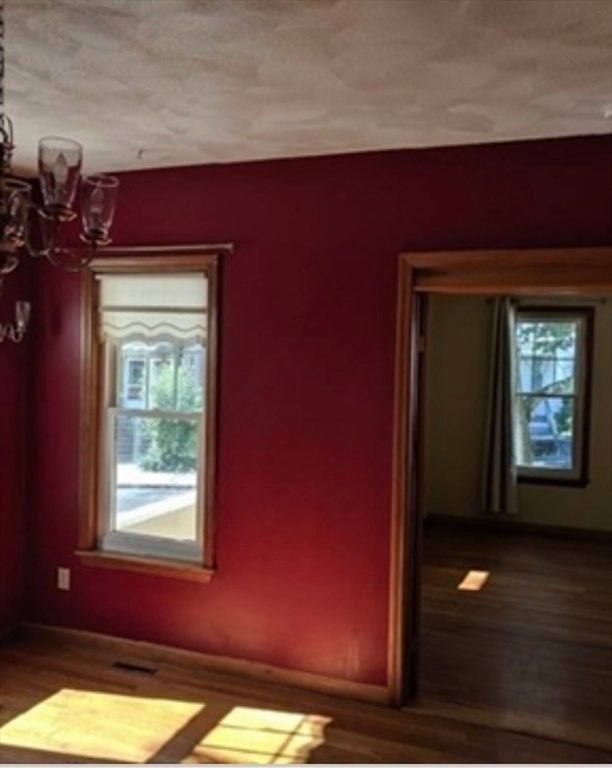 Chandelier, Empty room, Interior, Wood Texture Flooring