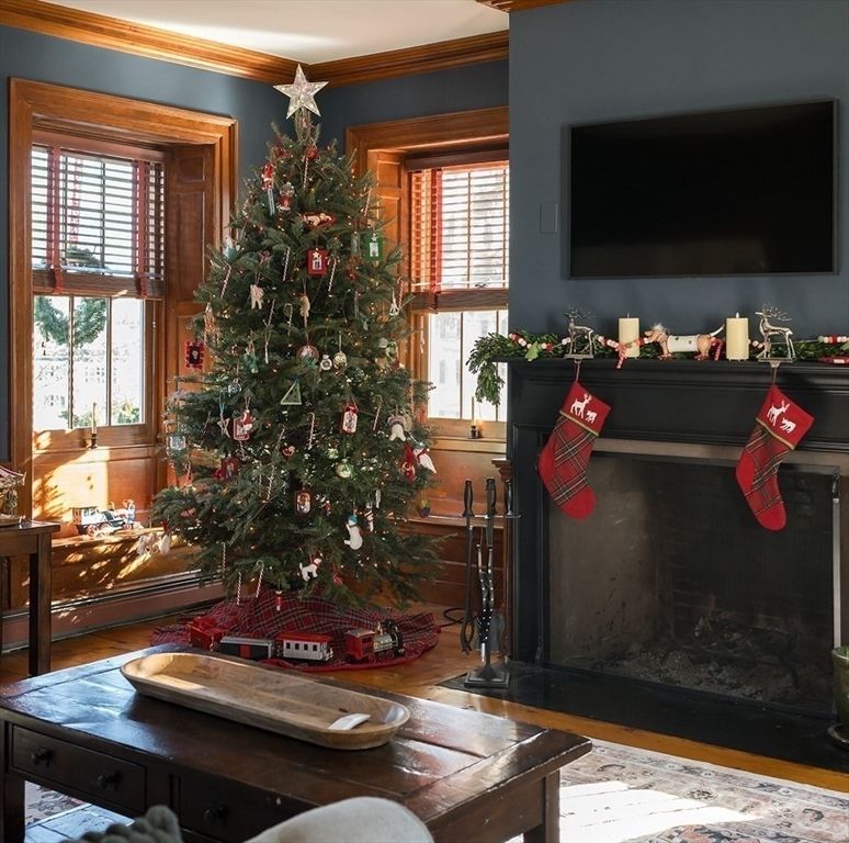 Fireplace, Interior, Wood Texture Flooring