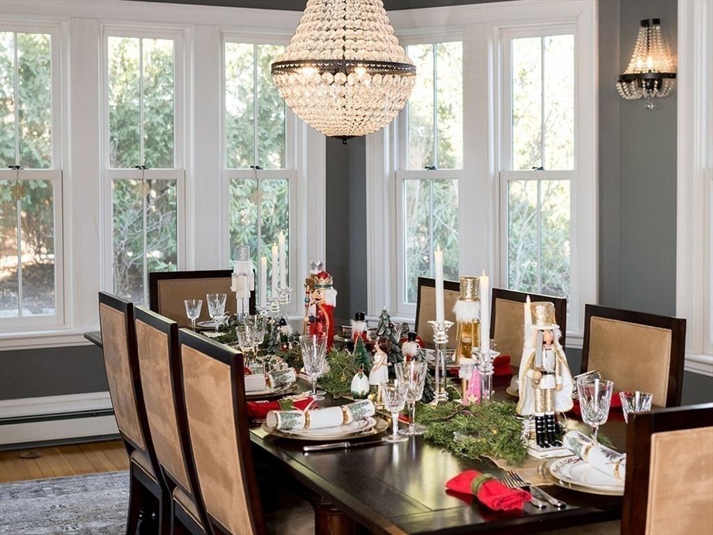 Chandelier, Dining room, Interior, Wood Texture Flooring
