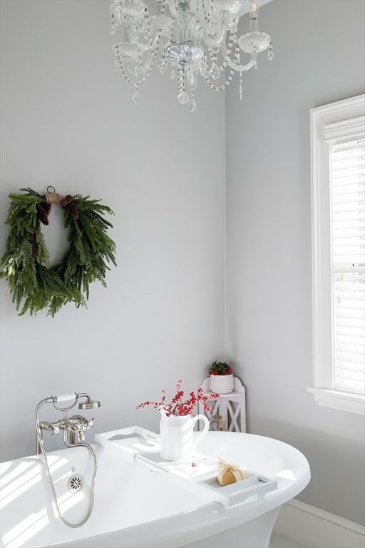 Bathroom, Chandelier, Interior