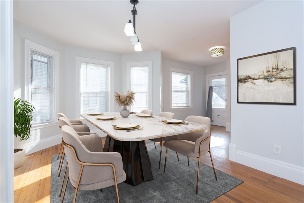 Dining room, Interior, Wood Texture Flooring