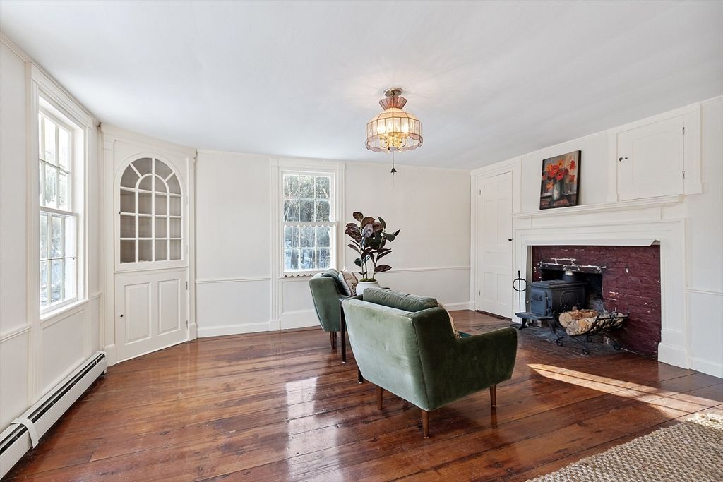 Fireplace, Interior, Wood Texture Flooring