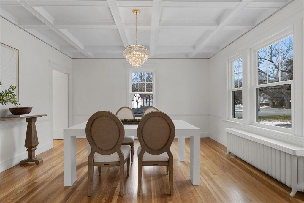 Chandelier, Dining room, Interior, Wood Texture Flooring