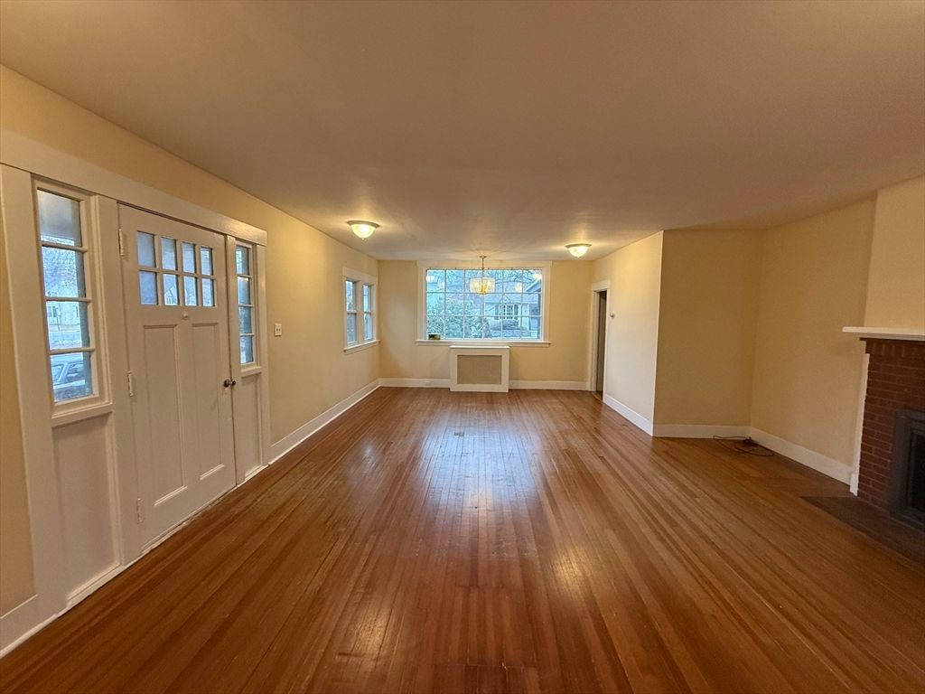 Empty room, Fireplace, Interior, Wood Texture Flooring