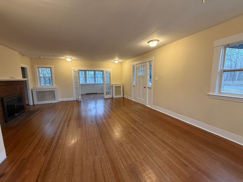 Empty room, Fireplace, Interior, Wood Texture Flooring